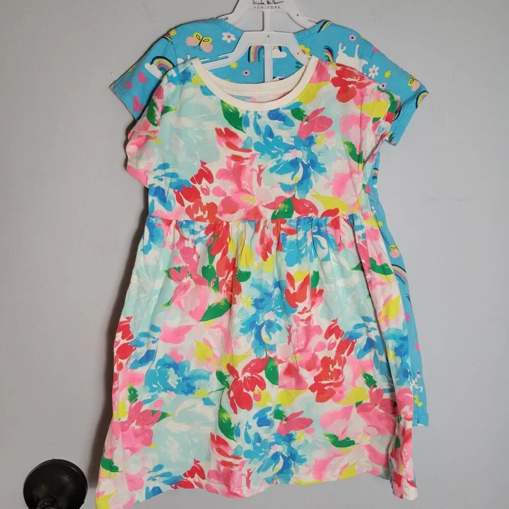 Old Navy & Wonder Nation Lot of 2 Dresses Multi-colored Girls Size 4T